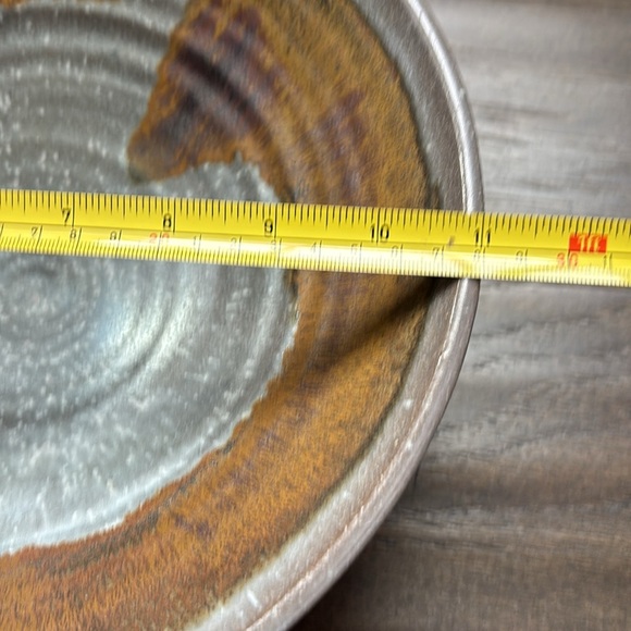 Ceramic Round Footed Bowl Multi-use decor,planter,serving,pewter gray/brown/rust - Picture 9 of 10